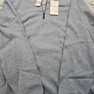 Tommy Bahama Men's Blue Zip-Up Sweater